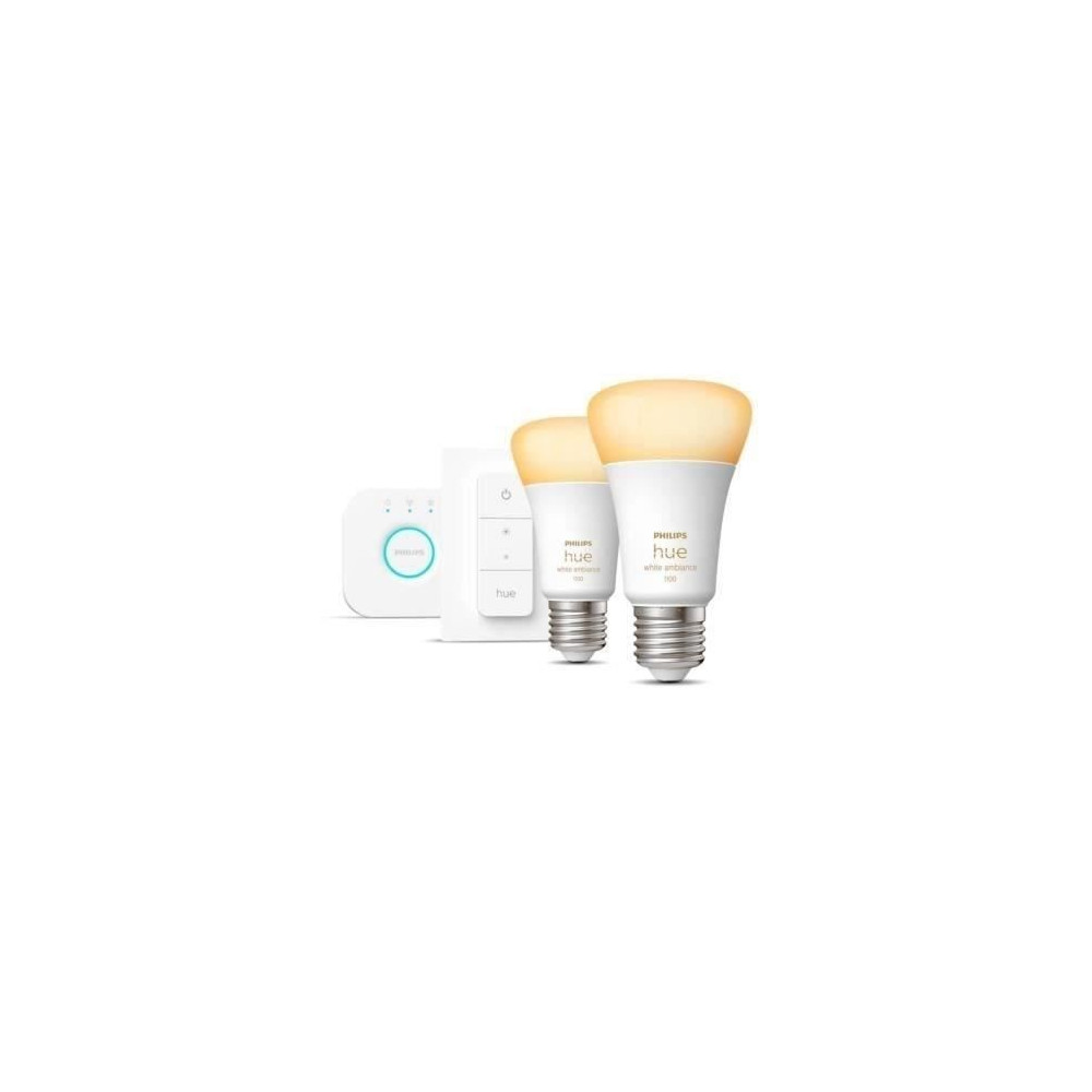 Philips Hue - Kit démarrage ampoule LED connectée White - 10,5W - Lo