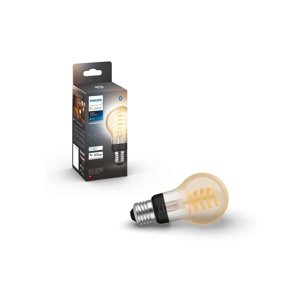 Philips Hue White Ambiance, ampoule LED connectée Filament E27, compa