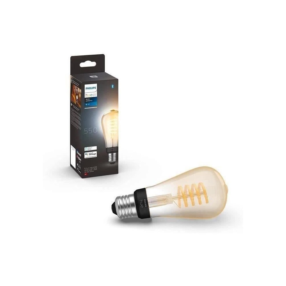 Philips Hue White Ambiance, ampoule LED connectée E27 Filament ST64,