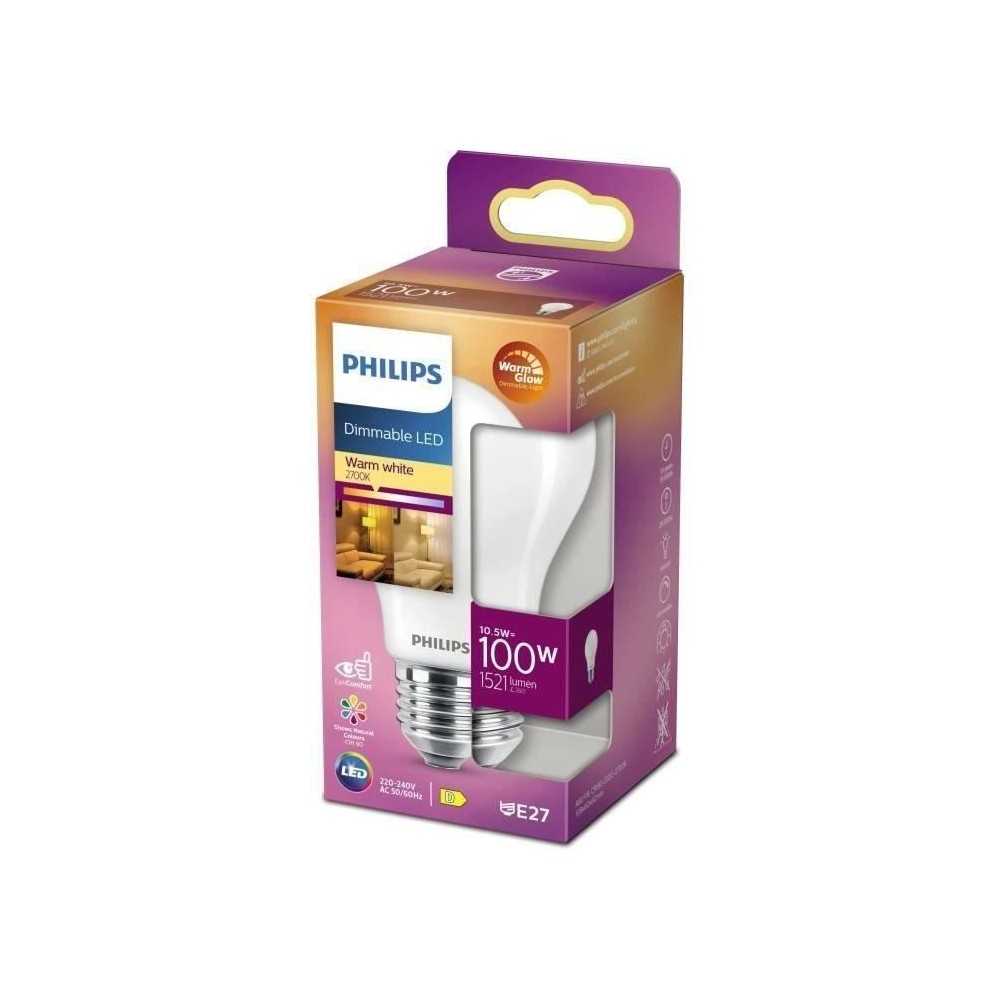 PHILIPS Ampoule LED Standard E27 - 100W Blanc Chaud Dépolie Verre Com