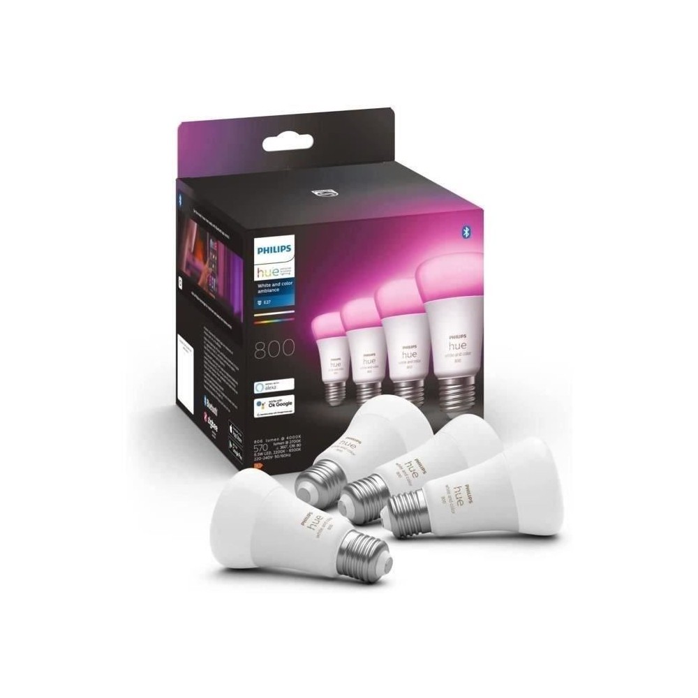 Philips Hue White & Color Ambiance, ampoule LED connectée E27, équiv