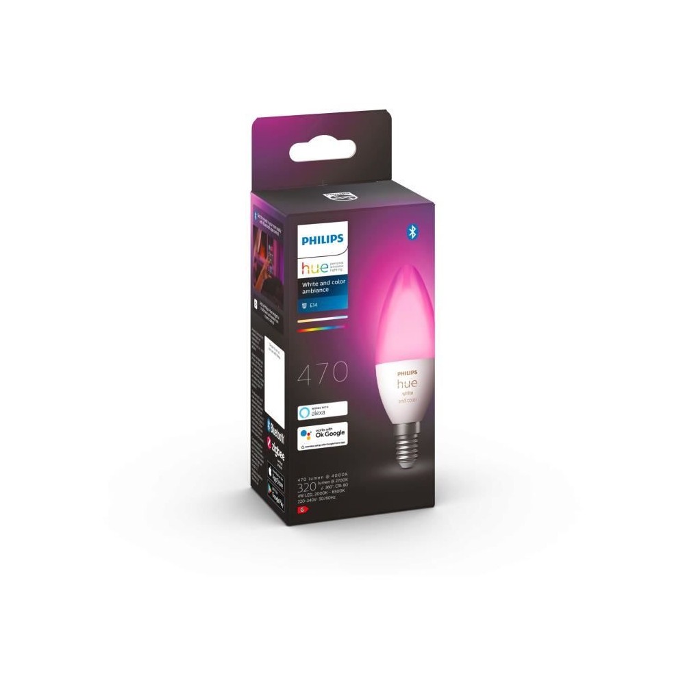 Ampoules connectées Philips Hue White and color flamme E14