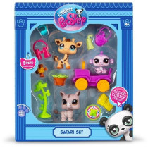 BANDAI - Littlest Pet Shop - Pack Safari - 3 animaux et accessoires -