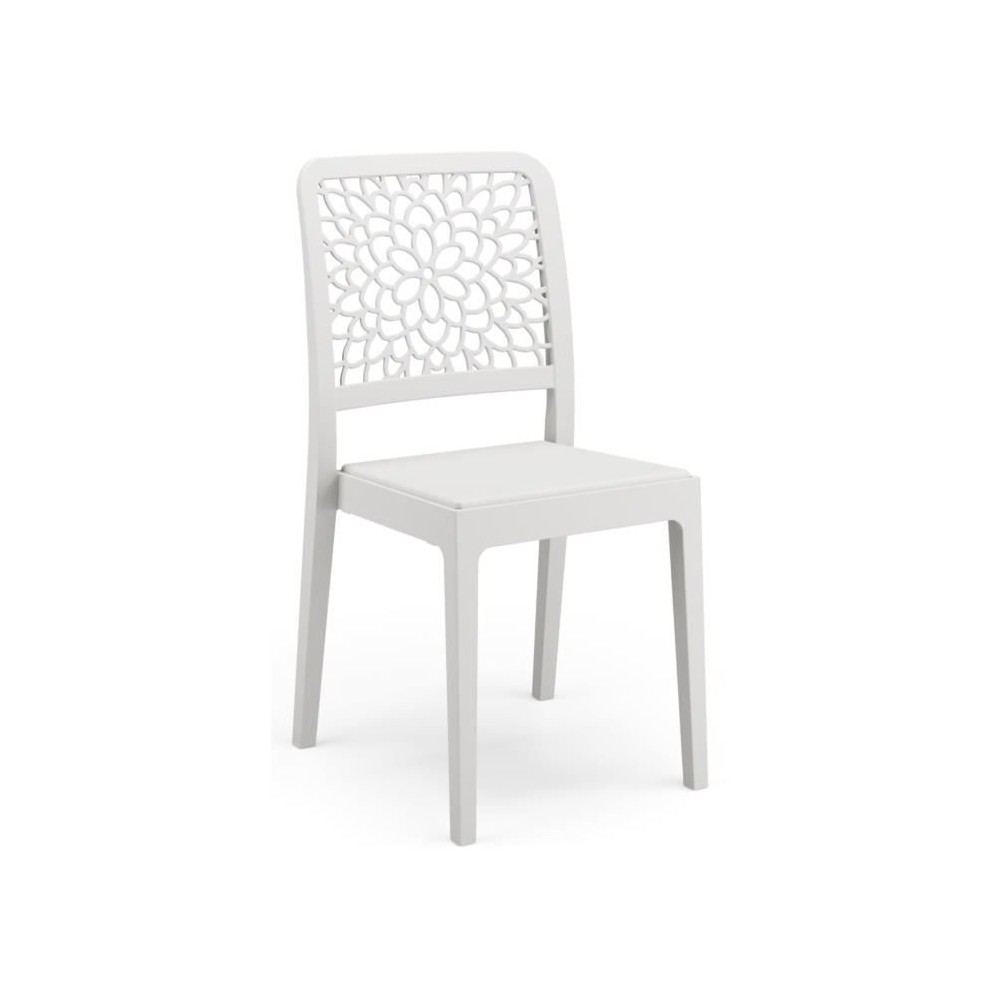 Lot de 4 chaises - ARETA - TICHE - 51 x 46 x H88 cm - Blanc