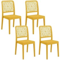 Lot de 4 chaises - ARETA - TICHE - 51 x 46 x H88 cm - Moutarde