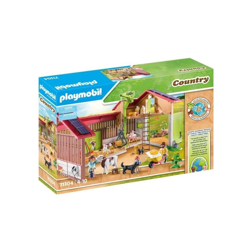 PLAYMOBIL 71304 Ferme avec panneaux solaires, Country La vie a la ferm