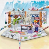 PLAYMOBIL Color 71514 Salon de toilettage, Crayons Crayola pour dessin