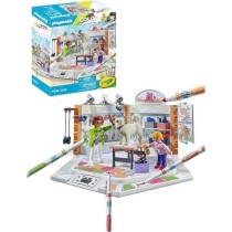 PLAYMOBIL Color 71514 Salon de toilettage, Crayons Crayola pour dessin