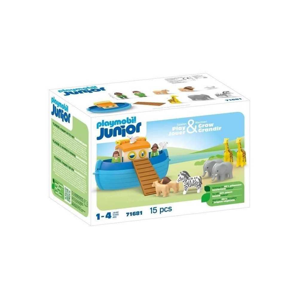 PLAYMOBIL Junior 71681 Arche de Noé transportable, Comprend un bateau