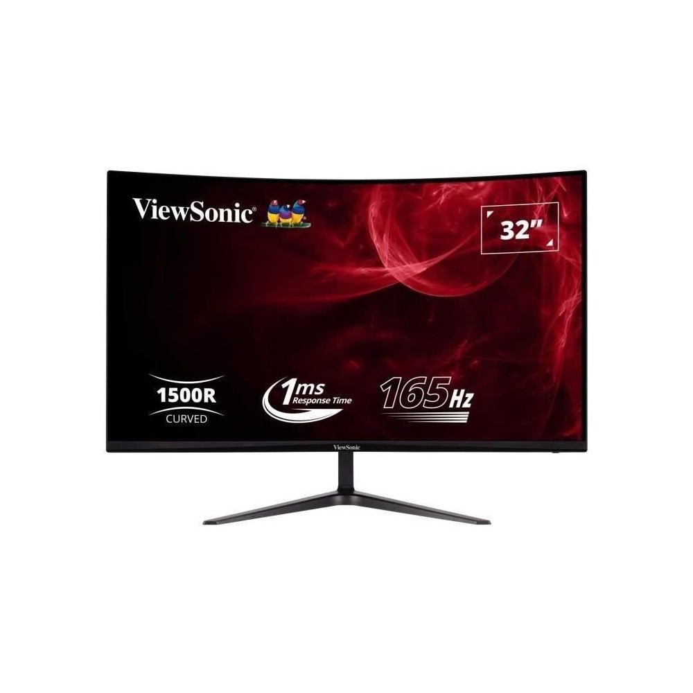 Ecran PC Gamer Incurvé - VIEWSONIC VX3218 - PC - MHD - 32 FHD - Dalle VA - 1 ms - 165Hz - DisplayPort - AMD FreeSync