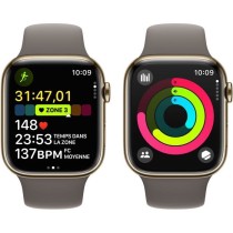 Apple Watch Series 9 GPS + Cellular - 45mm - Boîtier Acier Or - Bracelet Clay Sport Band - M/L