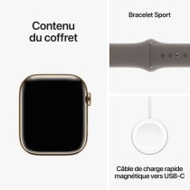 Apple Watch Series 9 GPS + Cellular - 45mm - Boîtier Acier Or - Bracelet Clay Sport Band - M/L