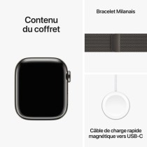 Apple Watch Series 9 GPS + Cellular - 41mm - Boîtier Acier Graphite - Bracelet Graphite Milanese Loop