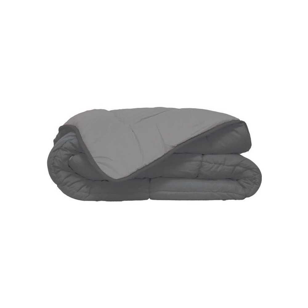 CALGARY Couette chaude Microfibre 400g/m² Gris & Argent 140x200cm