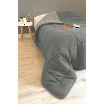 CALGARY Couette chaude Microfibre 400g/m² Gris & Argent 140x200cm