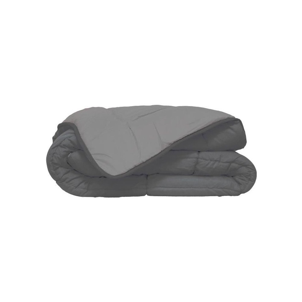 Couette Microfibre 400g/m² CALGARY Gris & Argent 220x240cm