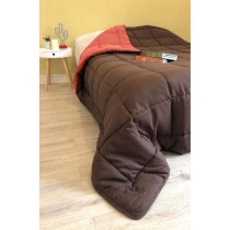 Couette chaude en microfibre 220x240 cm Chocolat & Corail