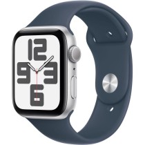 Apple Watch SE GPS - 44mm - Boîtier Silver Aluminium - Bracelet Storm Blue Sport Band - S/M