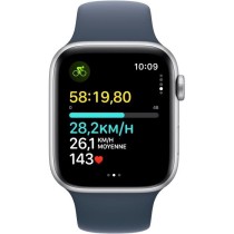 Apple Watch SE GPS - 44mm - Boîtier Silver Aluminium - Bracelet Storm Blue Sport Band - S/M