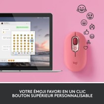 Souris - Sans fil - Logitech - Pop Mouse - avec Emoji - Rose