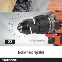 Perceuse visseuse sans fil 20V 50Nm - DUAL POWER POWDP15100 - Livrée