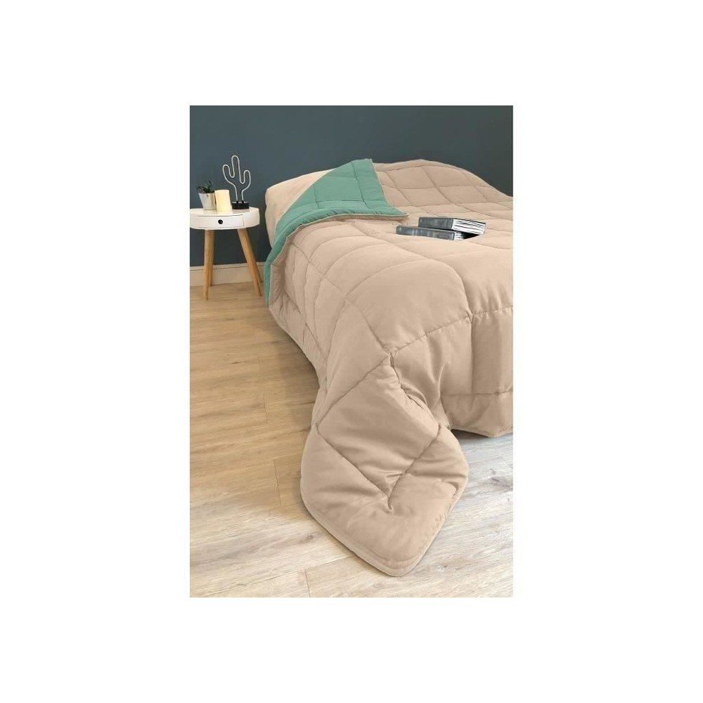 POYET MOTTE Couette Microfibre 400g/m² CALGARY - 200 x 200 cm - Beige