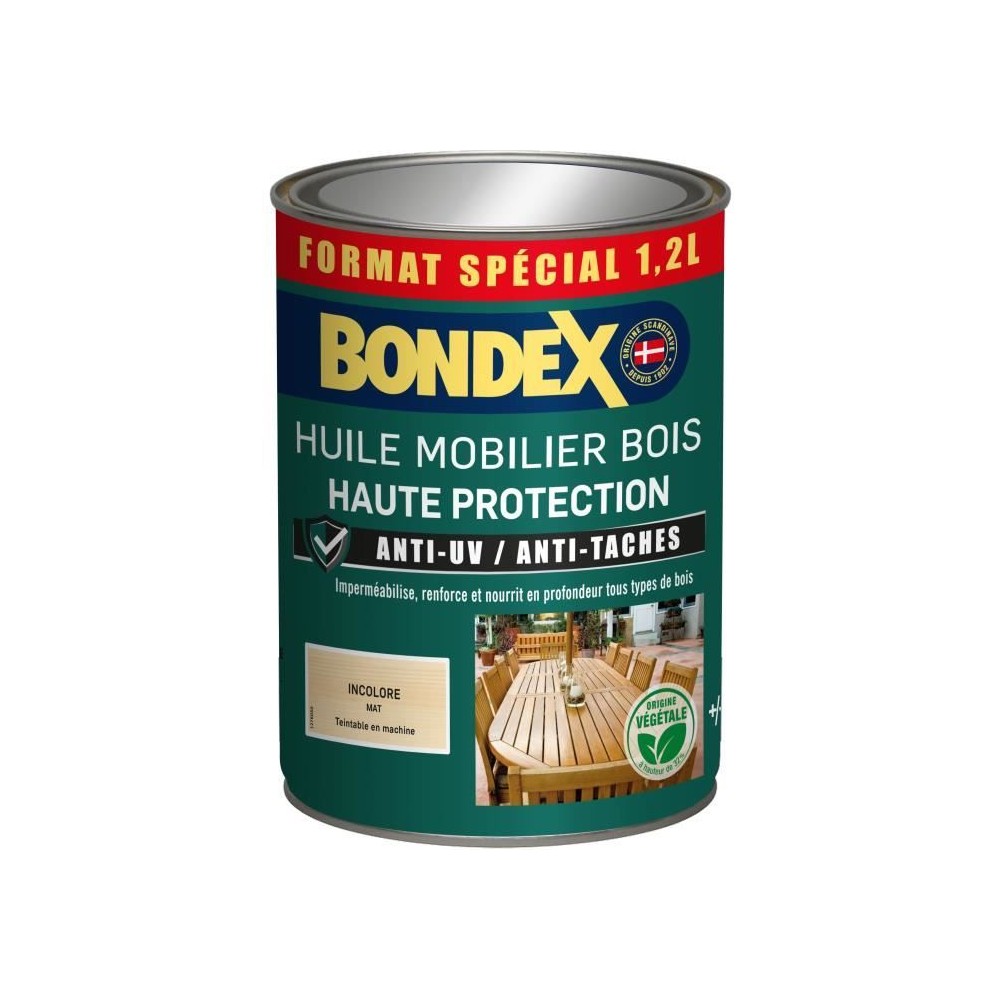 Huile mobilier incolore - BONDEX - 441376 - Mat - 1,2 L