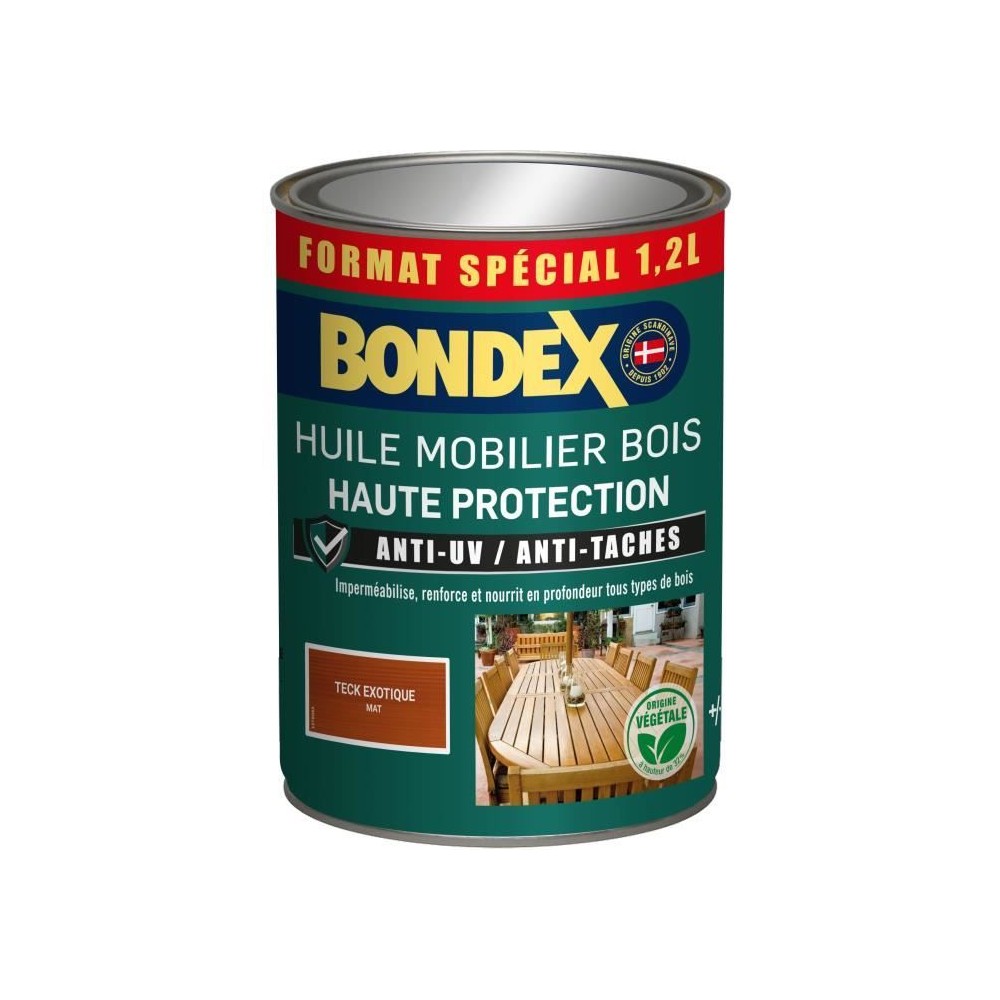 Huile mobilier teck - BONDEX - 441377 - Mat - 1,2 L