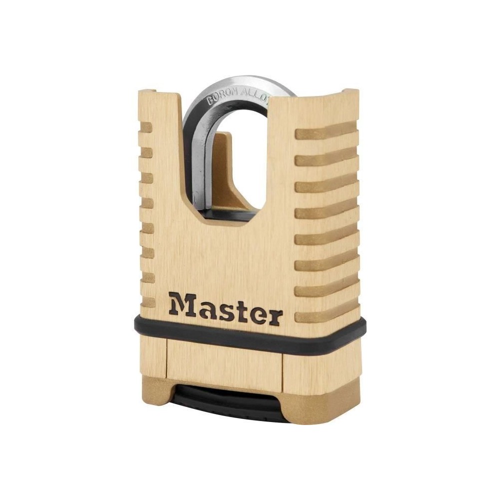 Cadenas en Laiton Massif Haute Sécurité - MASTER LOCK - M1177EURDCC - Anse Protégée - a Combinaison - Ultra Résistant et