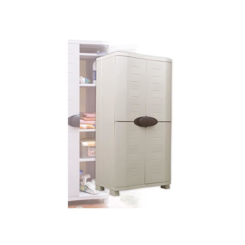 Armoire haute PLASTIKEN SPACESAVER 90 avec étageres - l 90 x p 45 x h 184 cm - Usage intérieur ou extérieur