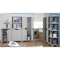 Armoire haute PLASTIKEN SPACESAVER 90 avec étageres - l 90 x p 45 x h 184 cm - Usage intérieur ou extérieur