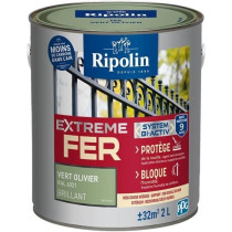 Peinture fer - RIPOLIN - 396707 - Vert olivier - Brillant - 2 L