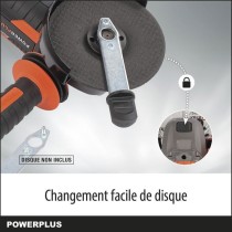 Meuleuse d'angle sans fil 40V 125mm BRUSHLESS - DUAL POWER POWDP35170 - Brique/Parpaing - Intensif livré sans batterie ni charg