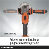 Meuleuse d'angle sans fil 40V 125mm BRUSHLESS - DUAL POWER POWDP35170 - Brique/Parpaing - Intensif livré sans batterie ni charg