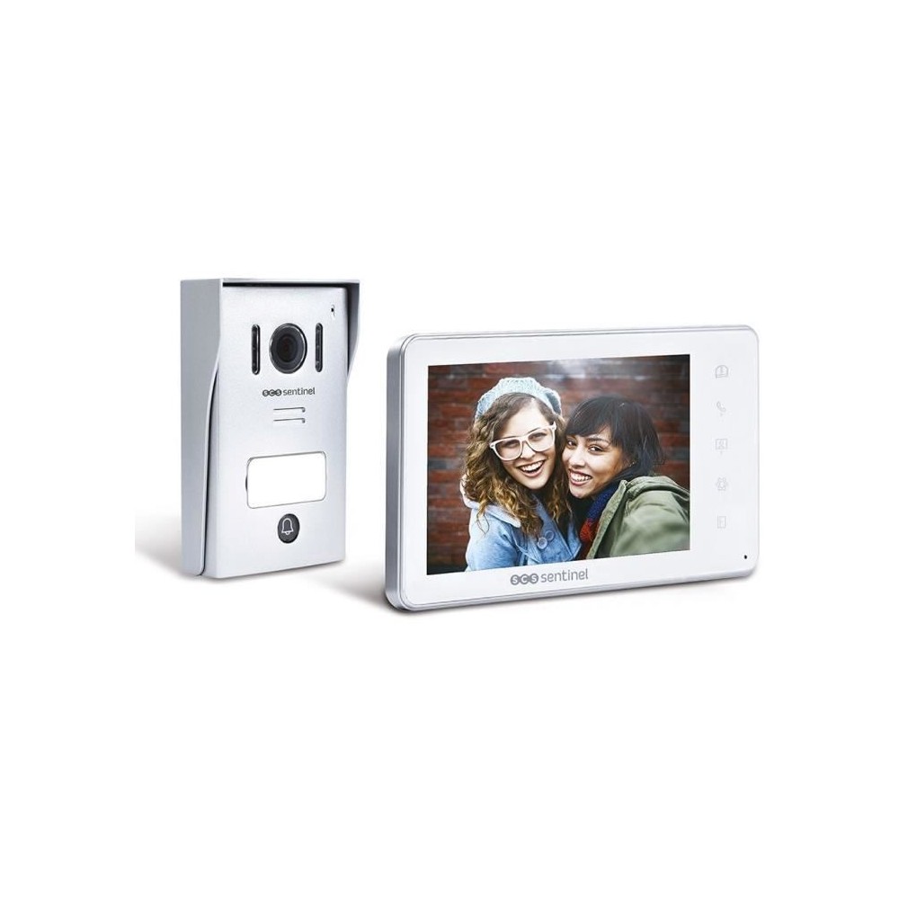 Interphone vidéo filaire, coloris blanc - VisioKit 7 - SCS SENTINEL