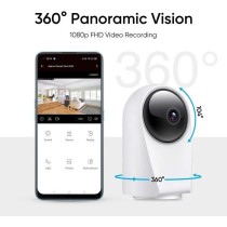 Caméra de surveillance REAL ME SMART - Vision a 360° - Infrarouge - Détection de mouvement - Blanc