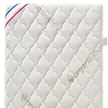 Matelas Bébé Coton Bio - 60x120x10 cm - 100% Coton - Déhoussable -