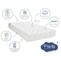 Matelas Bébé Parfait - 70x140x10 cm - 2 Faces : Été / Hiver - Déh