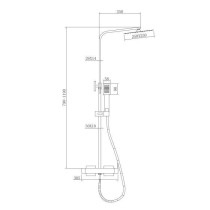 ROUSSEAU Colonne de douche avec robinet mitigeur mécanique Hawera Cuadrado - Chromé