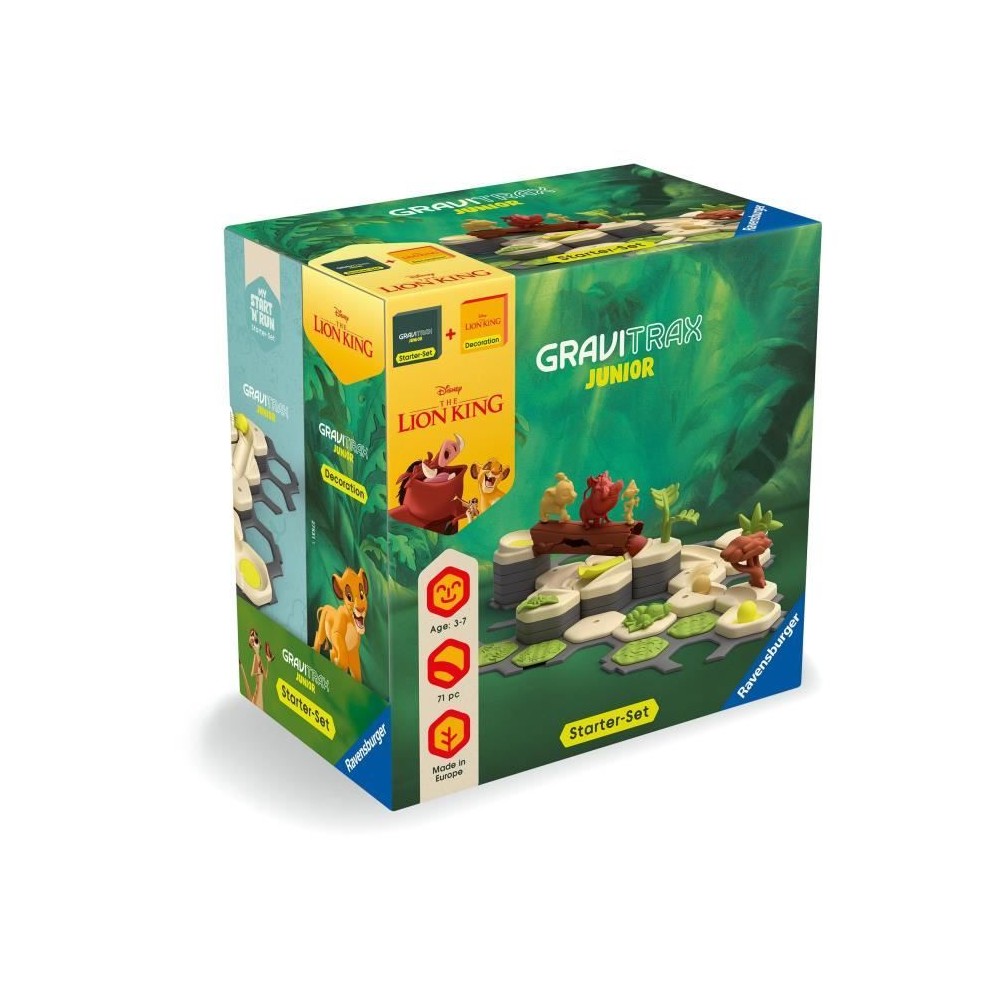 Gravitrax Junior Starter Set Le Roi Lion, Circuits de billes, 71 piece