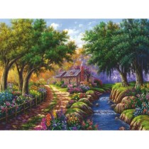 Ravensburger-Puzzle 1500p-Cottage au bord de la riviere-Adultes & enfa