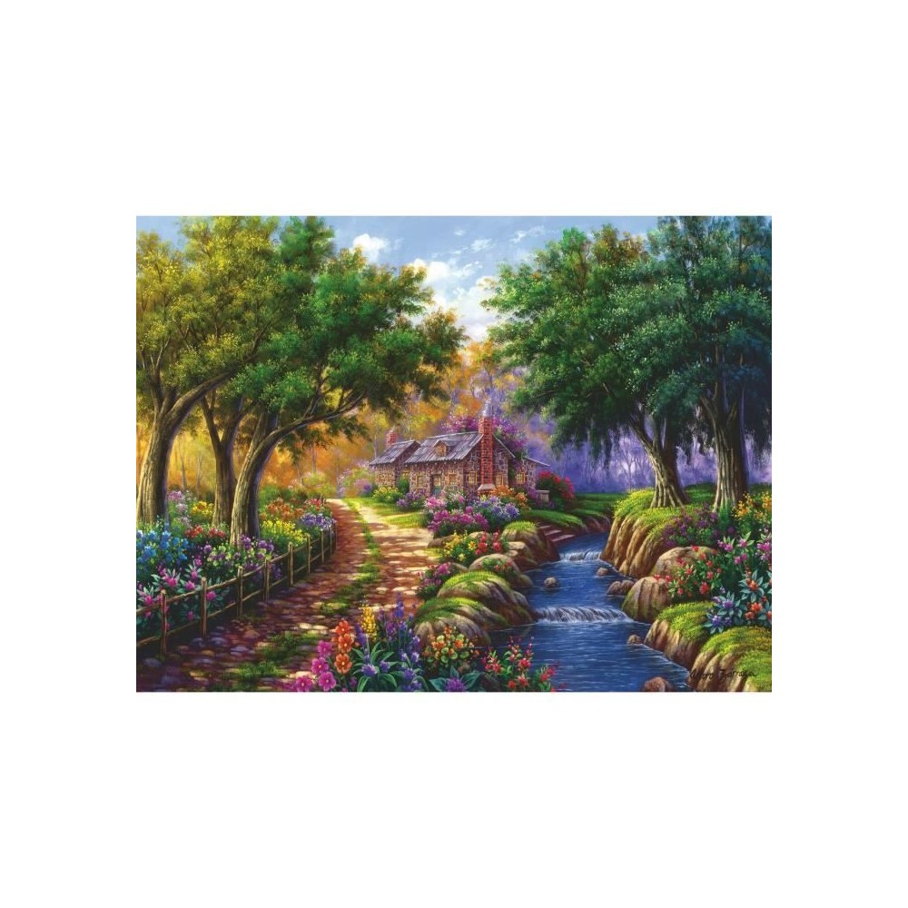 Ravensburger-Puzzle 1500p-Cottage au bord de la riviere-Adultes & enfa