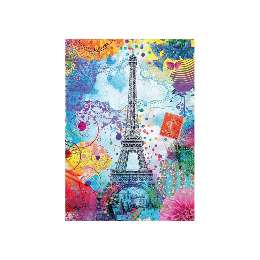 Nathan-Puzzle 1500 pieces-Tour Eiffel multicolore/Lars Stewart-Adultes