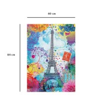 Nathan-Puzzle 1500 pieces-Tour Eiffel multicolore/Lars Stewart-Adultes