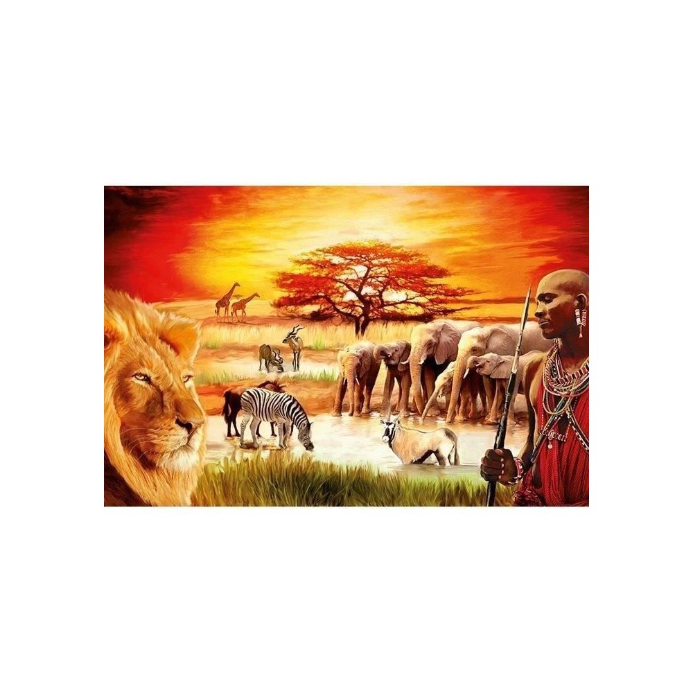 Puzzle 3000 pieces La fierté du Massai, Adultes et enfant, Paysage et