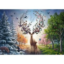 Puzzle 1000pieces, Cerf Fantastique, Adultes&enfants des 14ans, Puzzle