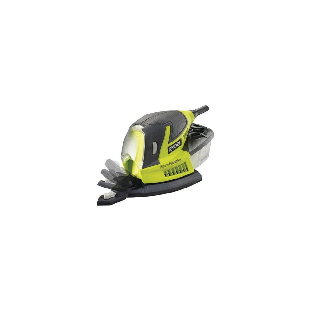 RYOBI - Ponceuse triangulaire 100 W - 12 000 osc/min - 169 x 100 mm - Livrée en sac de transport avec 20 abrasifs - RPS100-SA20