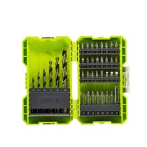 RYOBI - Coffret empilable 38 accessoires mixtes perçage - vissage : 6 forets HSS + embouts & 1 porte-embout - RAK38SDD