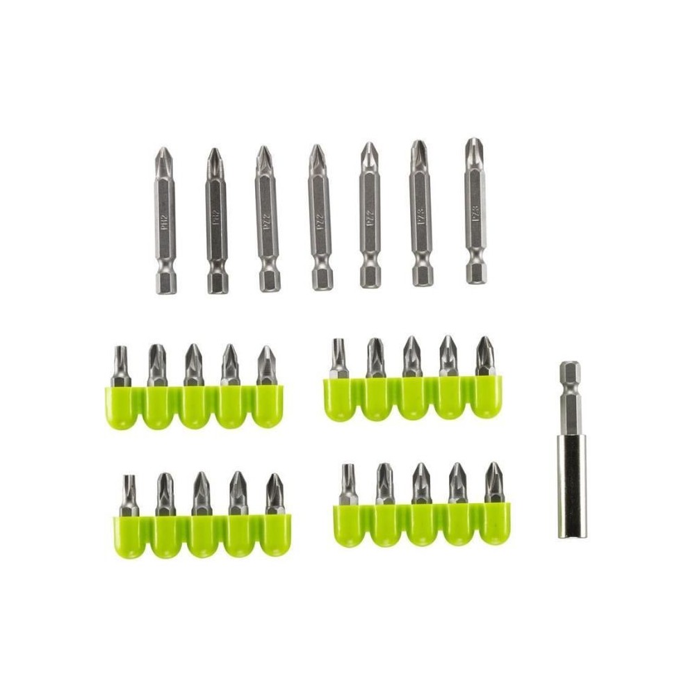 RYOBI - Blister 28 accessoires de vissage 25 mm et 50 mm PH / PZ / TX avec rack de rangement et porte-embout - RAK28MSD