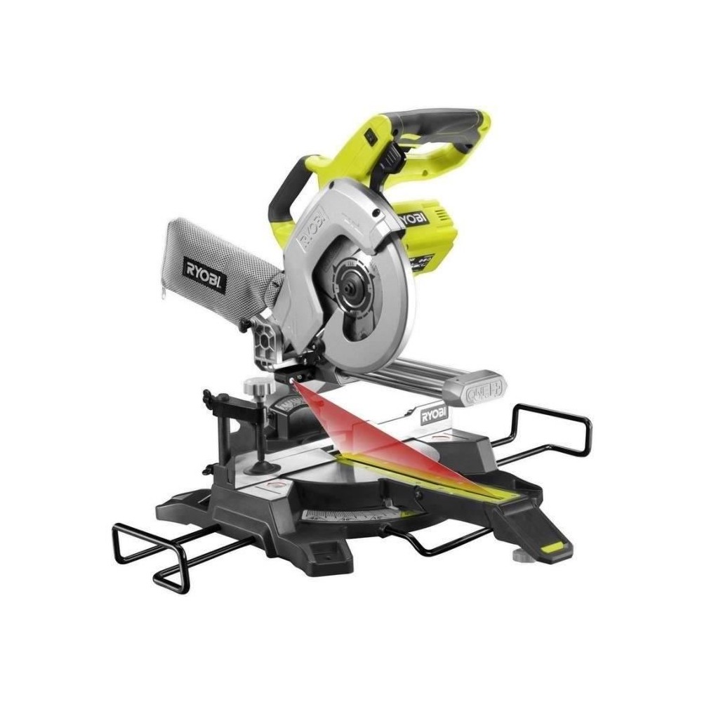 RYOBI - Scie a onglets radiale 216 mm 18V ONE+ - capacité 70 x 270 mm a 90° - guidage laser - Avec 1 lame 48 dents - R18MS216-